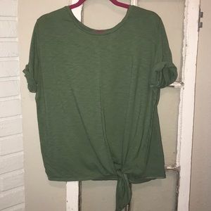 Green Envy-Soft green with side knot T-shirt